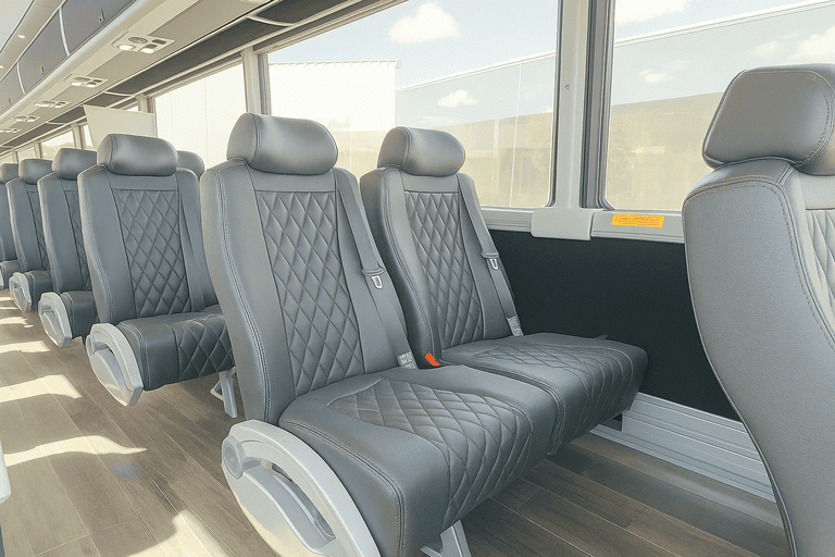 interior of Pearland Coach Bus Service charter bus