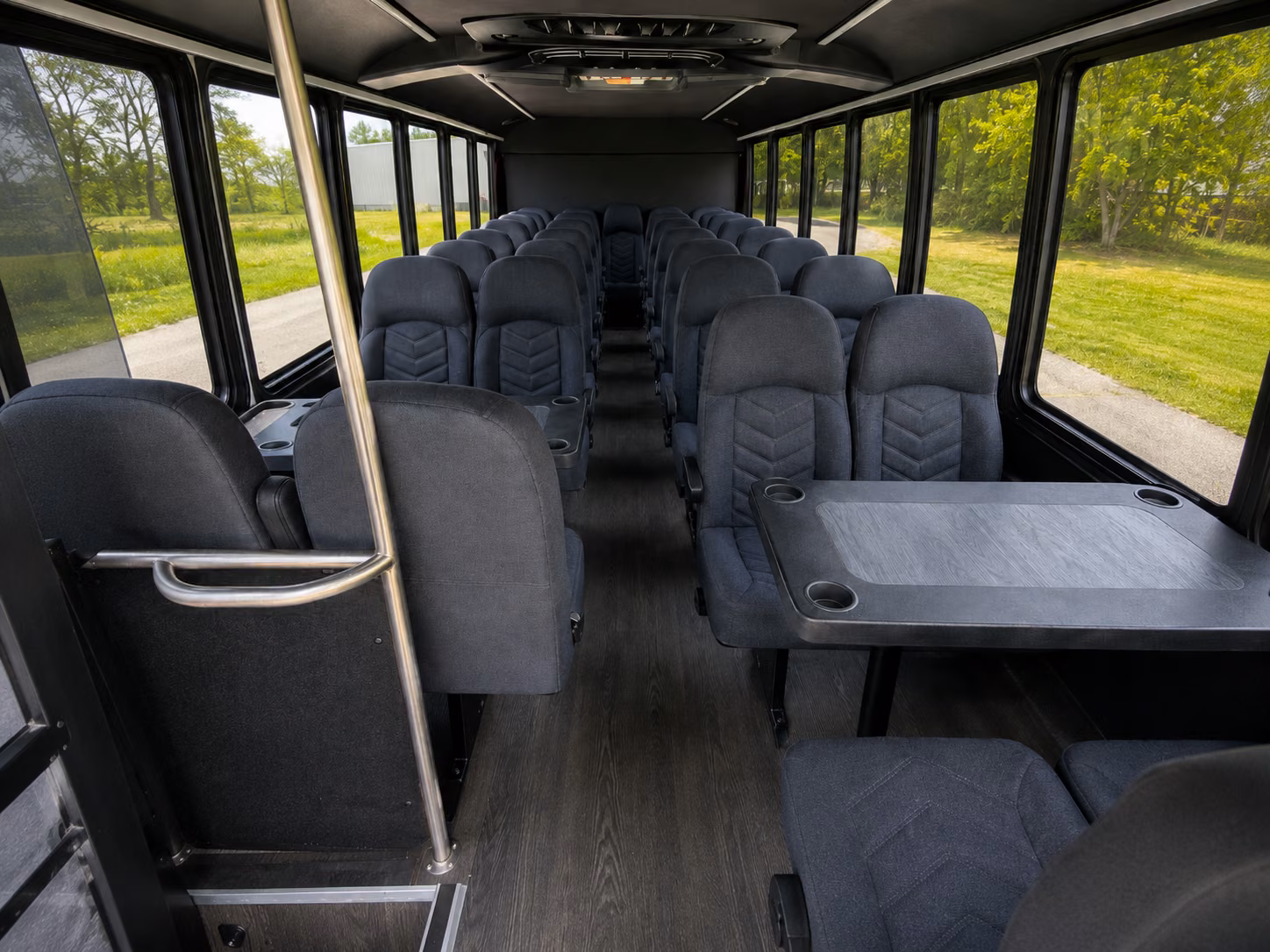 bridal party minibuses for getting ready and pre ceremony transportation