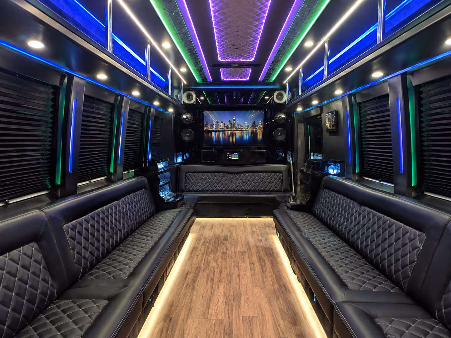 pearland 25 passenger party bus interior
