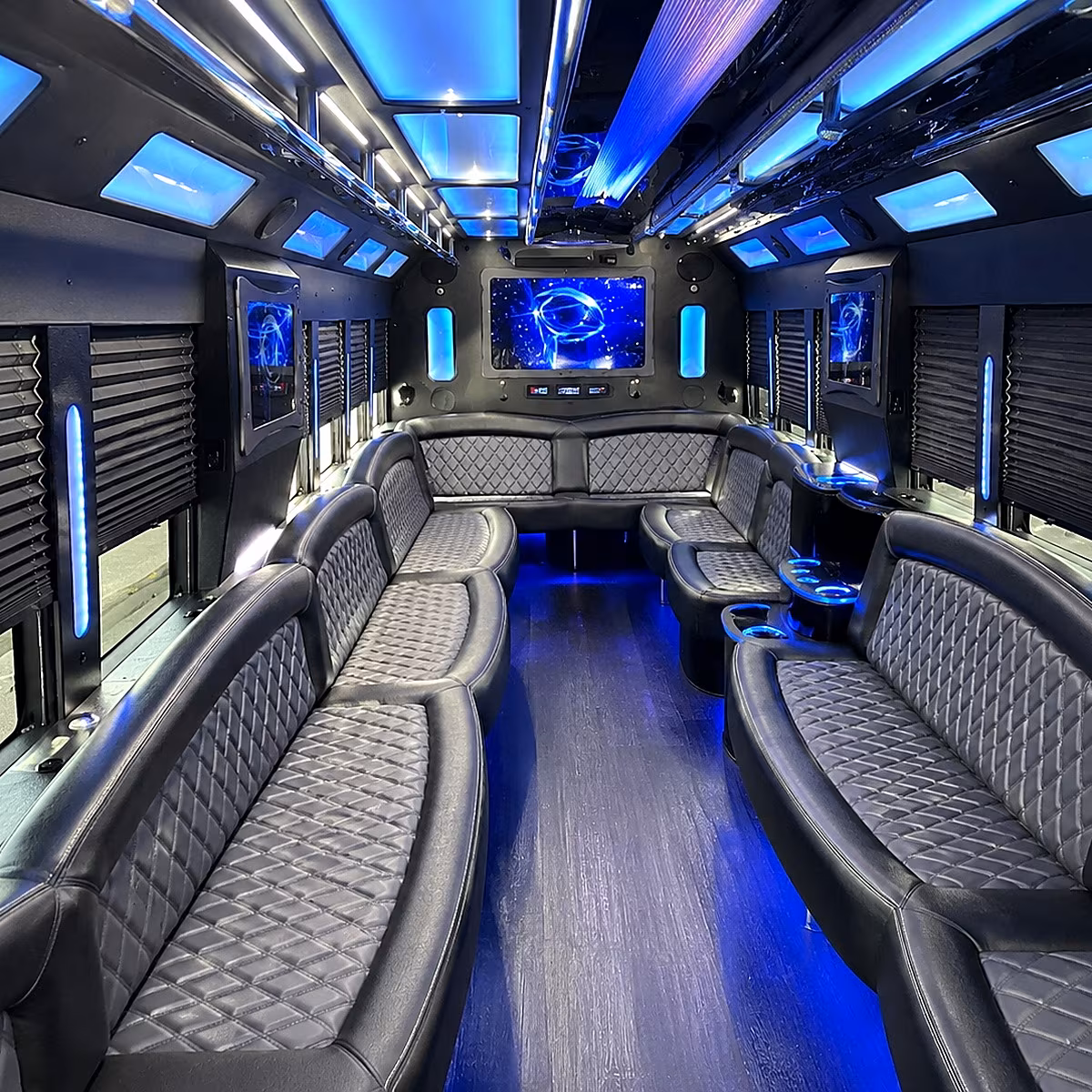 pearland 50 passenger party bus interior